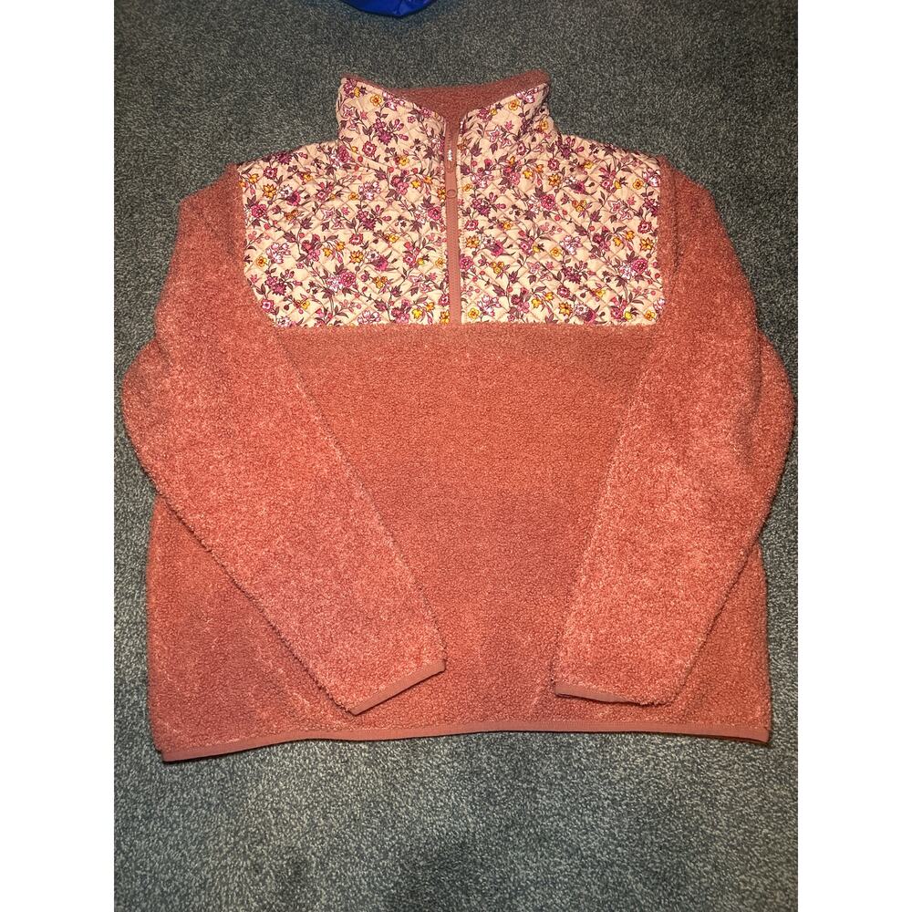 Vera Bradley Fleece 1/4 Zip Pull Over Floral Women's Size L/xl